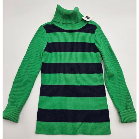 GapKids Girl's 6/7 Green and Navy Blue Turtleneck NWT and Polkadot Sweater GUC - Picture 10 of 16
